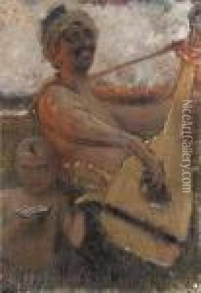 The Blind Candura Player Oil Painting - Ilya Efimovich Efimovich Repin