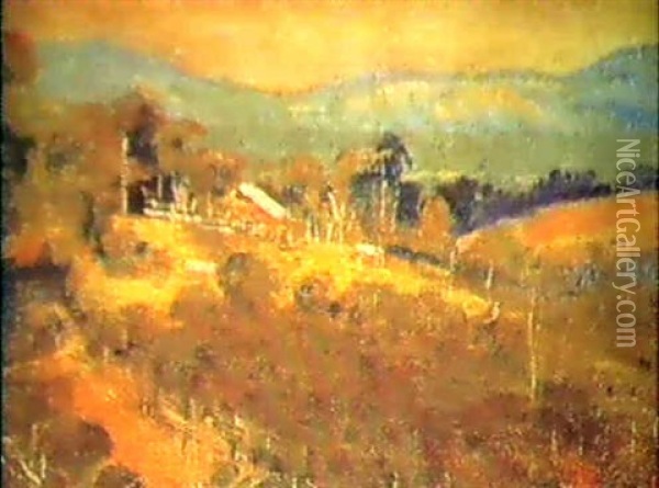 Tasmanian Landscape Oil Painting - Thomas William Roberts