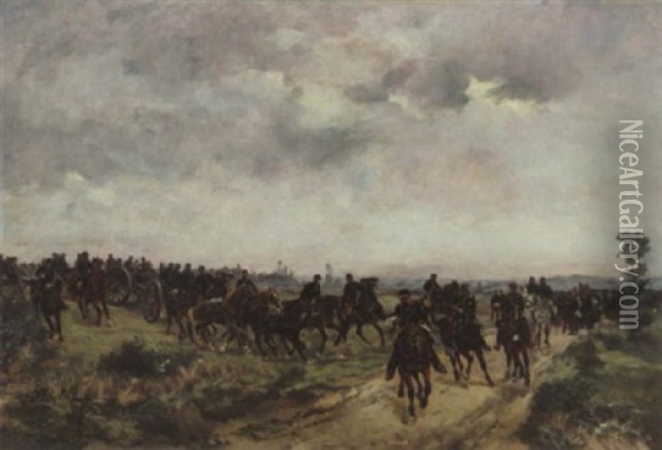 Joining Of The Brigades Oil Painting - Henri Louis Dupray