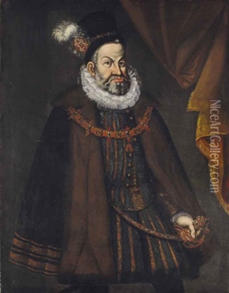 Portrait De L'empereur Rodolphe Ii De Habsbourg Oil Painting - Hans Von Aachen