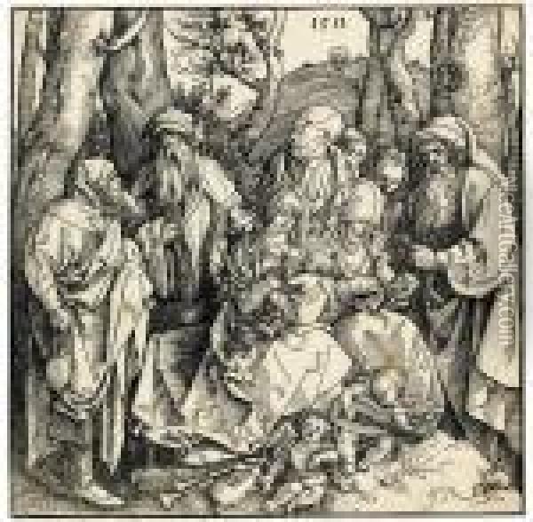 The Holy Kinship With Angels Oil Painting - Albrecht Durer