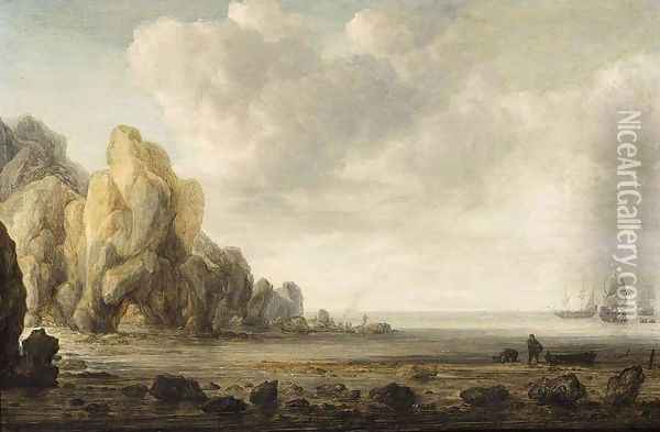 Estuary Scene 1620s Oil Painting - Simon De Vlieger