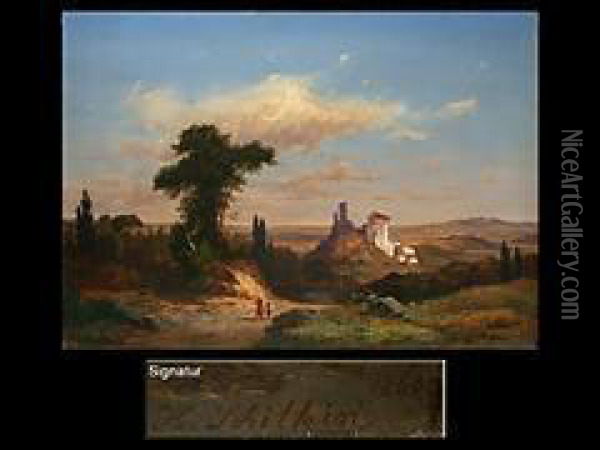 Italienische Landschaft Oil Painting - Heinrich Schilking