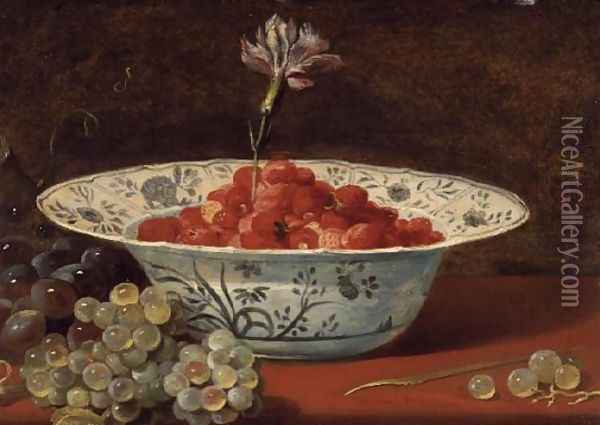 Strawberries with a carnation Oil Painting - Frans Snyders