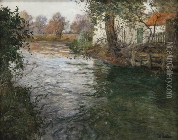River Scene Oil Painting - Frits Thaulow