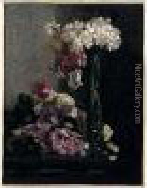 Fleurs (narcisses Dans Un Vase) Oil Painting - Frederic Bazille