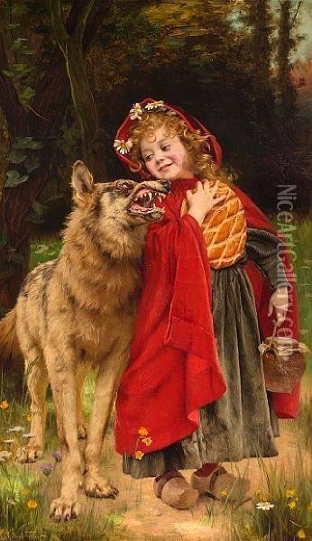 Chaperon Rouge (little Red Riding Hood) Oil Painting - Gabriel Joseph Marie Augustin Ferrier