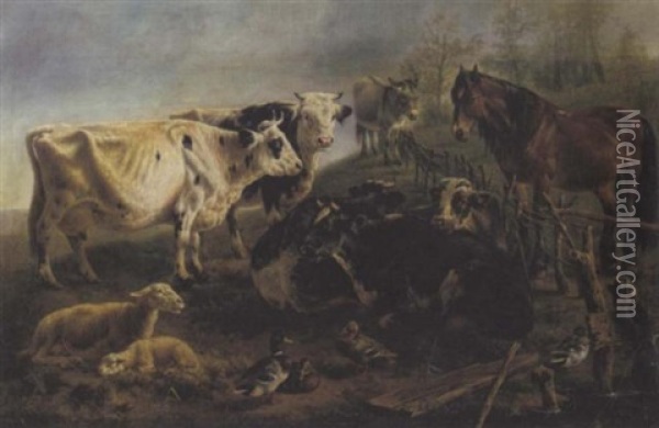 Pasture Pals Oil Painting - Joseph Augustus Knip