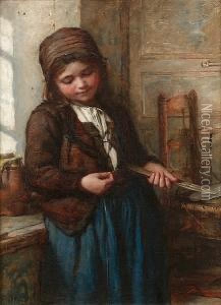 A Boulogne Fish Girl Oil Painting - Frank Holl
