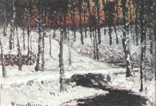 Forest In Winter Oil Painting - John Joseph Enneking