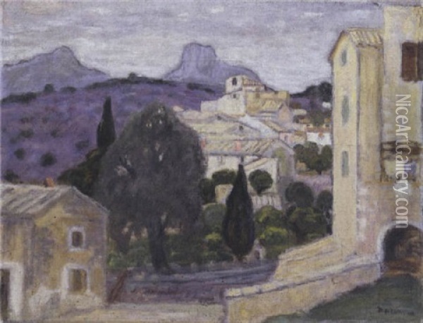 Village De Provence Oil Painting - Eugene Antoine Durenne