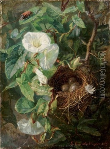 Nid D'oiseau Dans Des Liserons Oil Painting - Elise (Puyroche) Wagner