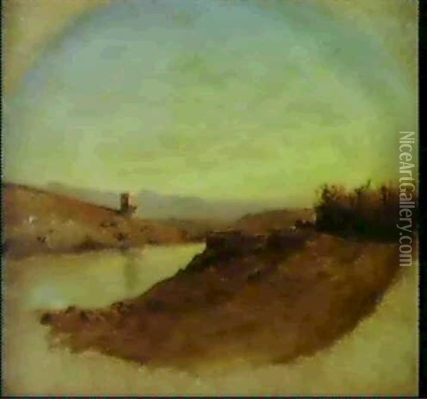Paysage Au Lever De Soleil Oil Painting - Louis Hilaire Carand