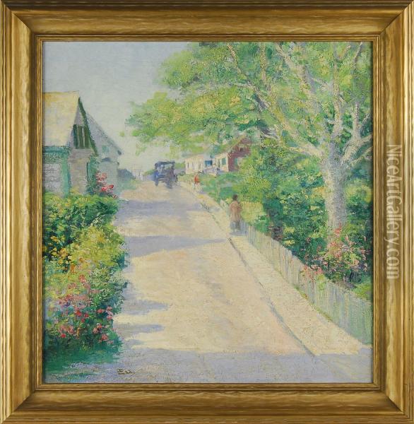 Summer Street Scene Oil Painting - Henry Stephens Eddy