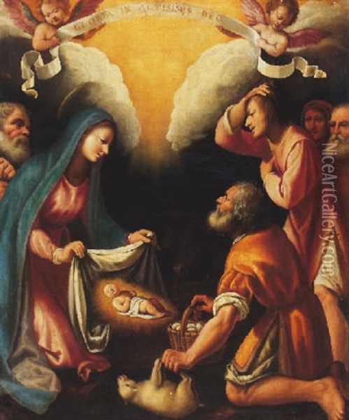 The Adoration Of The Shepherds Oil Painting - Lodovico (Il Cigoli) Cardi