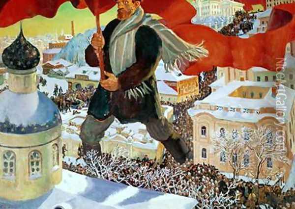 Bolshevik Oil Painting - Boris Kustodiev