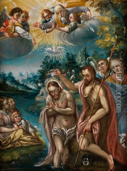 Taufe Christi Am Jordan Oil Painting - Hans Friedrich Schrorer the Elder