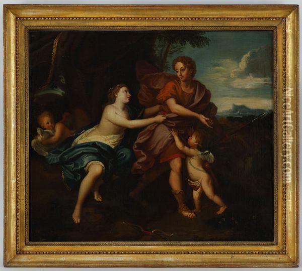 Venus Et Adonis Oil Painting - Jacopo (Giacomo) Amigoni