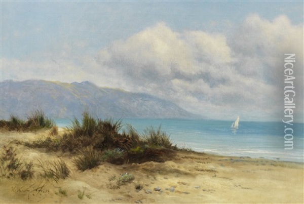 Kustenlandschaft Mit Dunen Oil Painting - William Langley