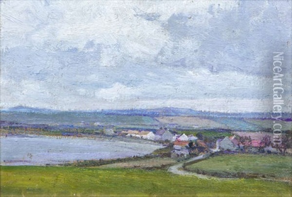Coastal Landscape, Islandmagee Oil Painting - Hans (Jean) Iten