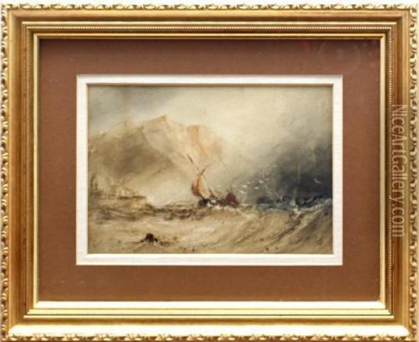 Sailing Vessel On A Rough Sea Oil Painting - Henry Barlow Carter