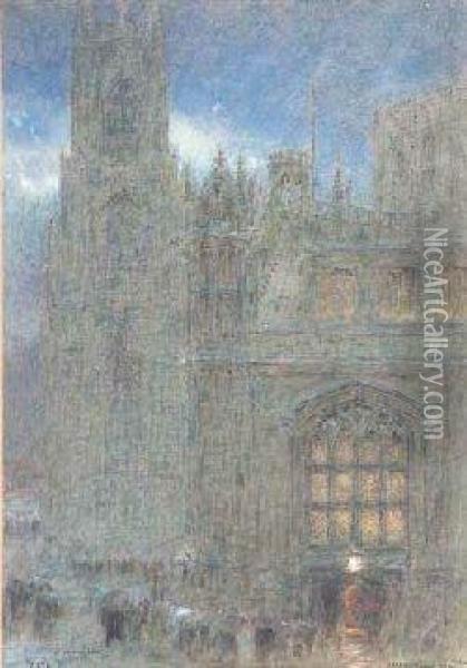 A Wet Night, York Oil Painting - Albert Goodwin