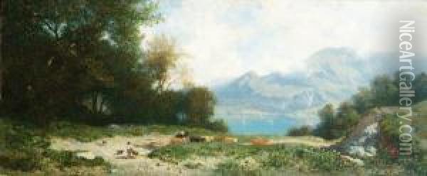 Le Lac D'annecy Oil Painting - Pierre Thuillier