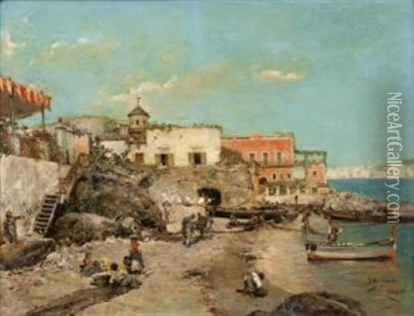 Napoli Oil Painting - Jose Benlliure Y Gil