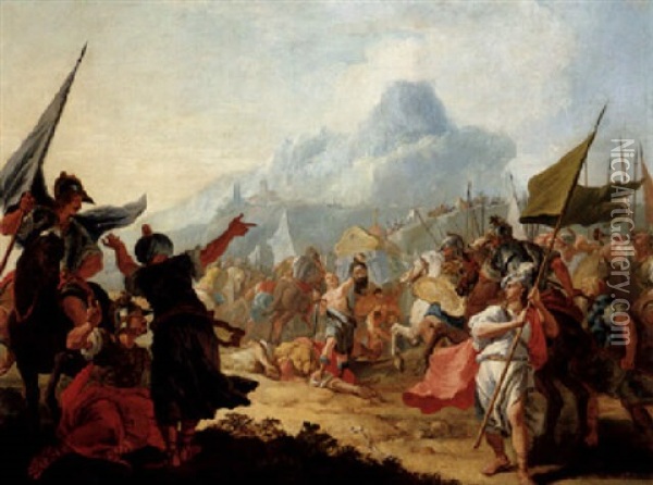 The Triumph Of David Oil Painting - Francesco Salvator Fontebasso