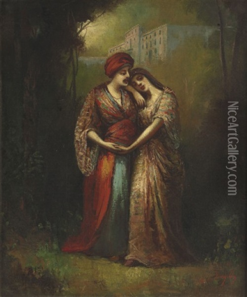 Couple D'amoureux Oil Painting - Frederic Borgella