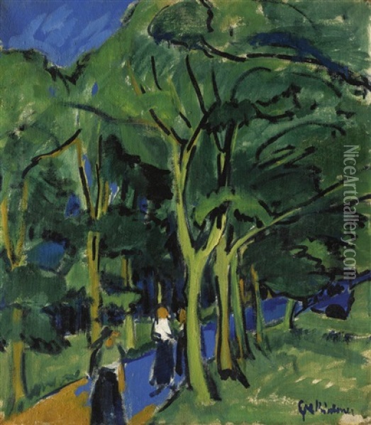 Waldstrasse (forest Road) Oil Painting - Ernst Ludwig Kirchner