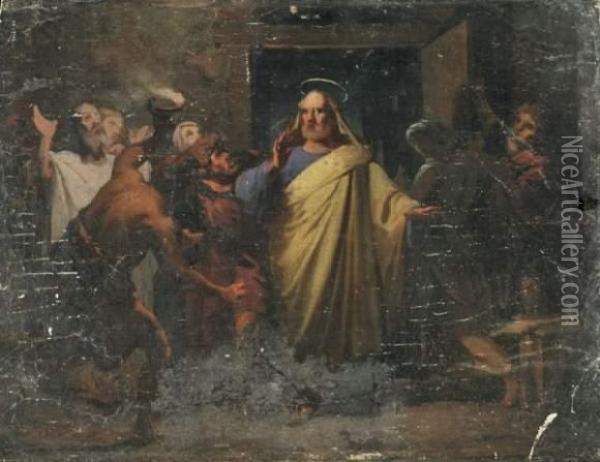 La Delivrance De Saint Pierre Oil Painting - Charles Alexandre Crauk