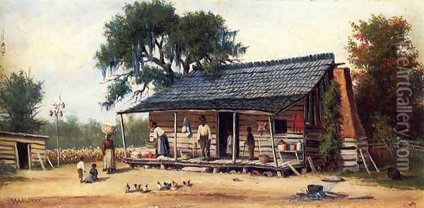 Cabin Oil Painting - William Aiken Walker