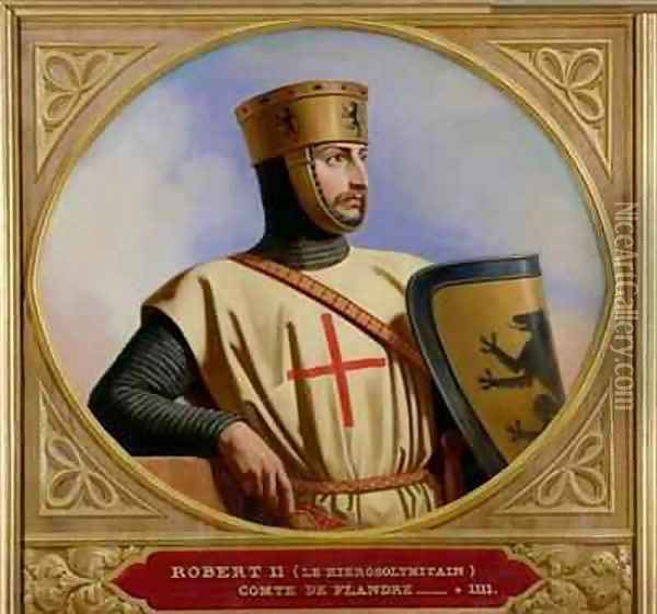 Robert II le Hierosolymitain Count of Flanders Oil Painting - Henri Decaisne