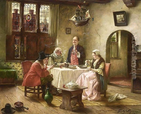 A Merry Company Oil Painting - Fritz Wagner