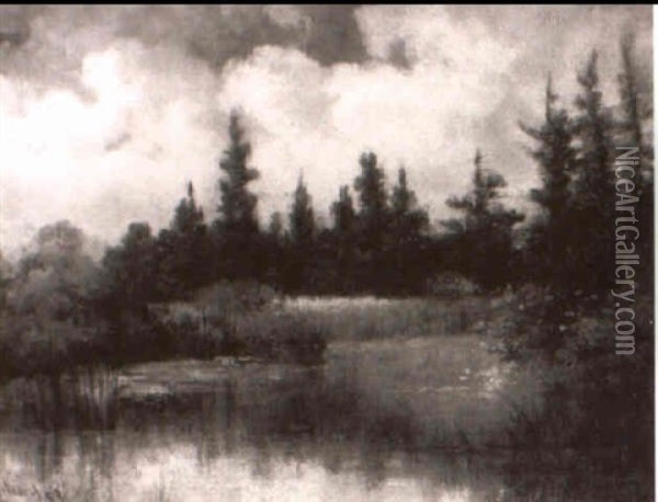 Pine Pond, Kennebunk, Maine Oil Painting - William Henry Hilliard
