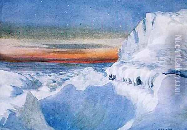 The Return of the Sun in the Antarctic Oil Painting - George Marston