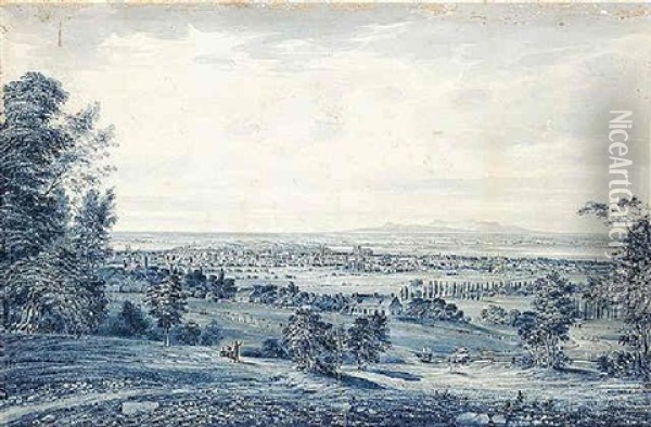 View Of Montreal From The Mountain Oil Painting - James D. Duncan