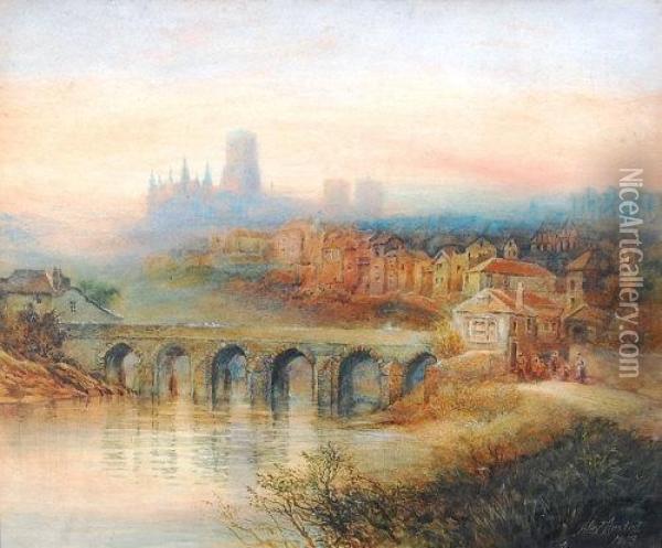 View Of Durham Oil Painting - Alexander Austen