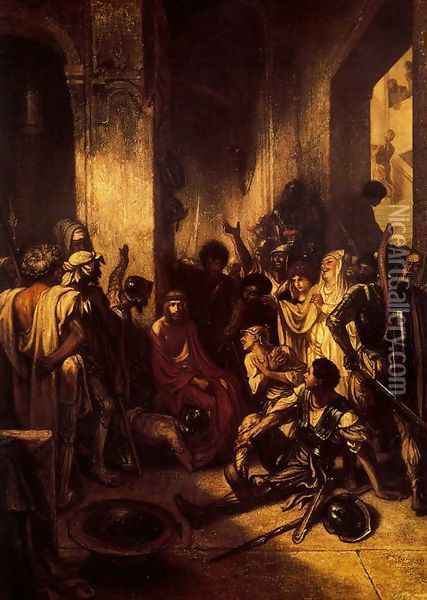 Christ at the Praetorium Oil Painting - Alexandre Gabriel Decamps