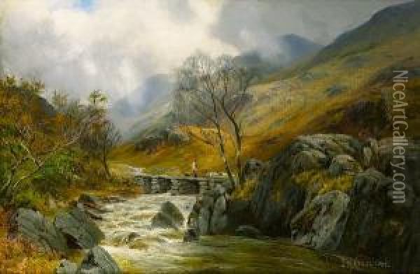 View Of Yewdale, Near Coniston Oil Painting - James Henry Crossland