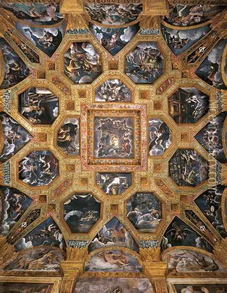 Vaulted ceiling Oil Painting - Giulio Romano (Orbetto)