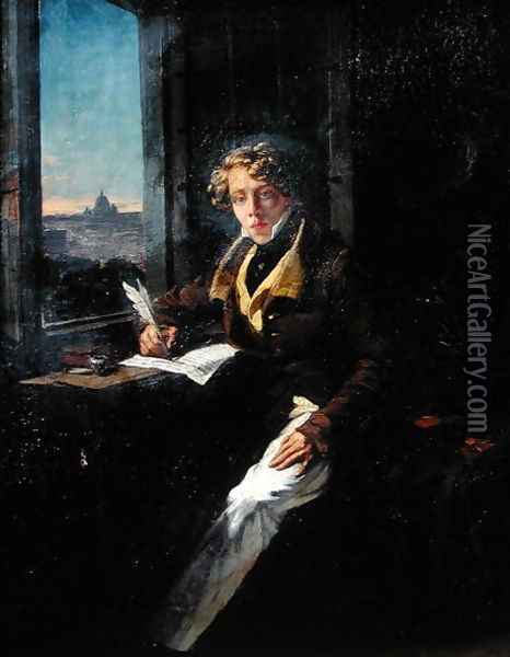 Portrait of Victor Rifaut (1798-1838) 1822 Oil Painting - Joseph-Desire Court