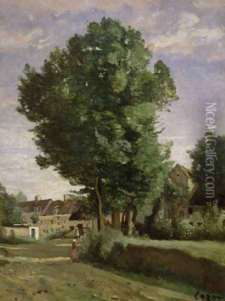 Outskirts of a village near Beauvais, c.1850 Oil Painting - Jean-Baptiste-Camille Corot