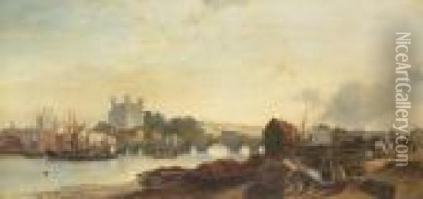 A View Of Rochester Oil Painting - James Baker Pyne
