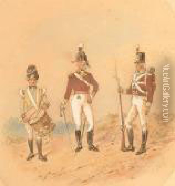 'the 57th (west Middlesex) Regiment Of Foot, 1804. Oil Painting - Richard Simkin