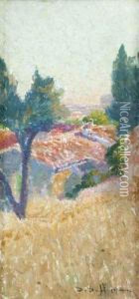 Mas En Provence Oil Painting - David Dellepiane