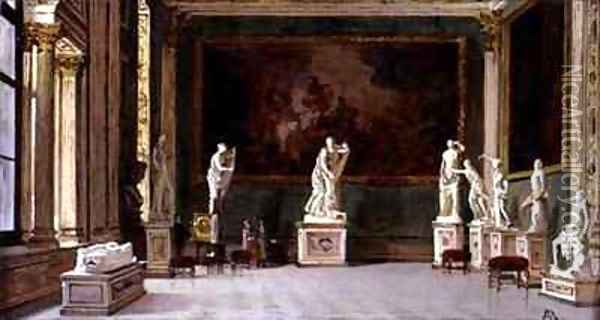 Sculpture Gallery at the Pitti Palace, Florence Oil Painting - Antoinetta Brandeis