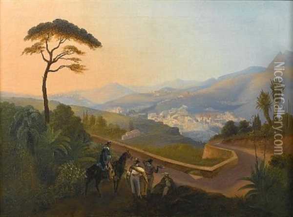 Vista General De Guanajuato Oil Painting - Carl (Carlos) Nebel