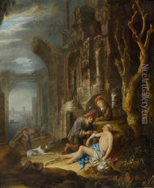 The Good Samaritan (lukas 10: 25-37) Oil Painting - Jan Adriaensz van Staveren